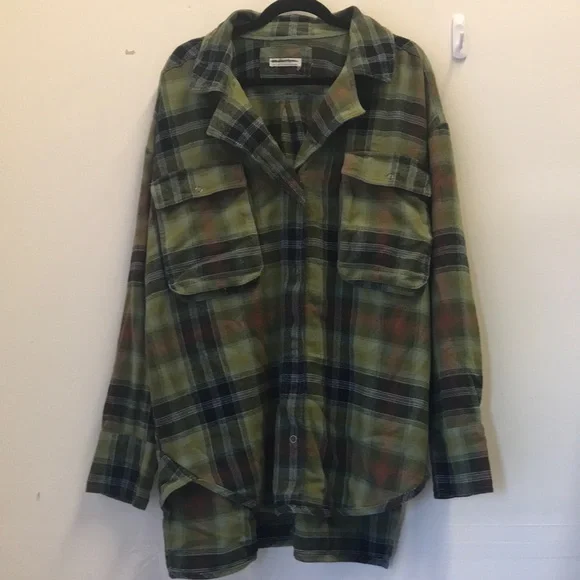 NWOT Free People We The Free Izzie Cargo Shirt Olive Combo - Picture 6 of 8